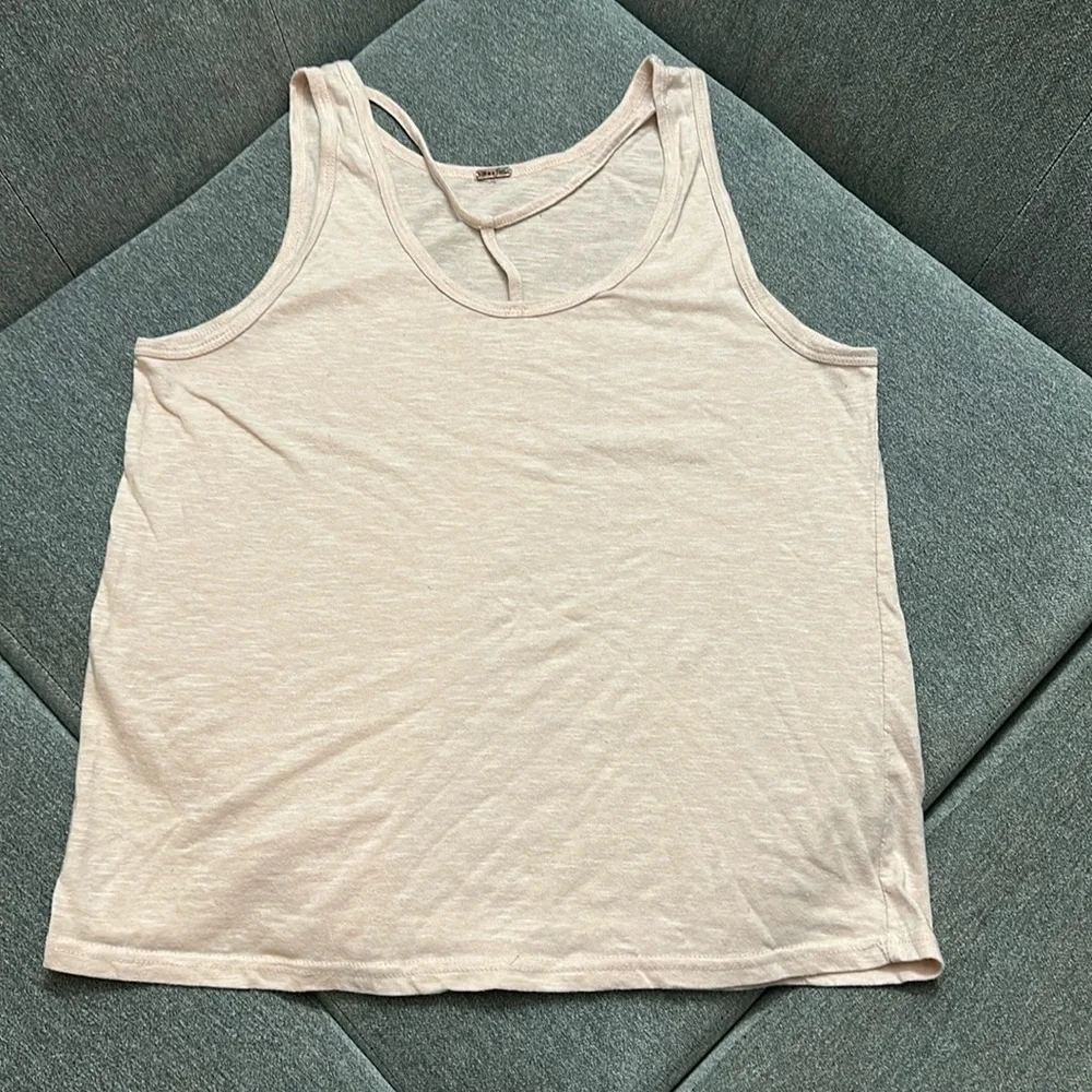 Poof Light Pink Tank Top Size Large with Designed Neck - Picture 1 of 5
